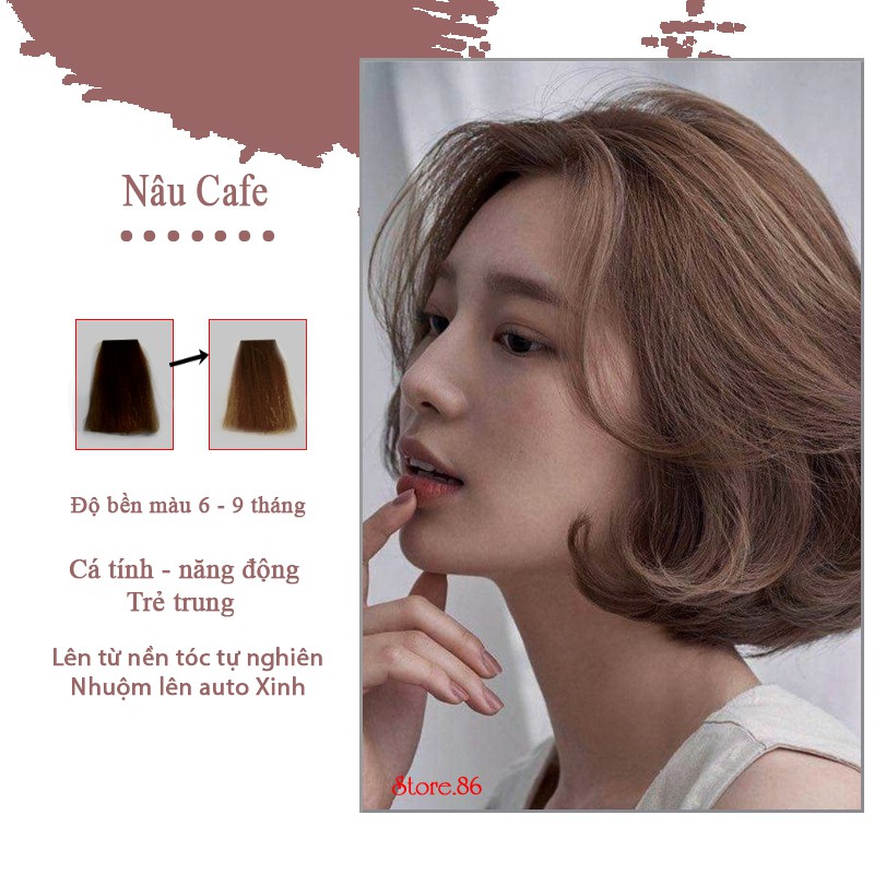 thuốc nhuộm tóc màu nâu cà phê . combo thuốc nhuộm tóc tại nhà | Shopee  Việt Nam