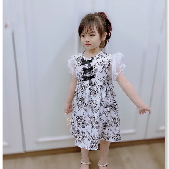 Váy đầm 2 dây công chúa tơ óng cho bé gái 8-20kg
