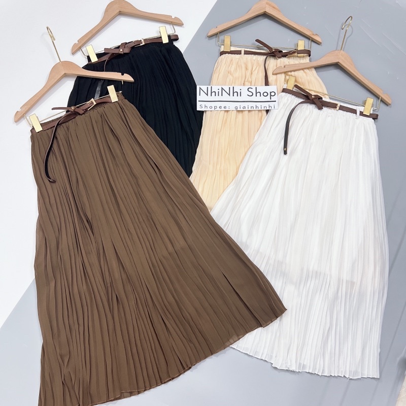 Chân váy dáng dài maxi ly nhỏ hàn quốc kèm đai CV3325 - NhiNhi Shop