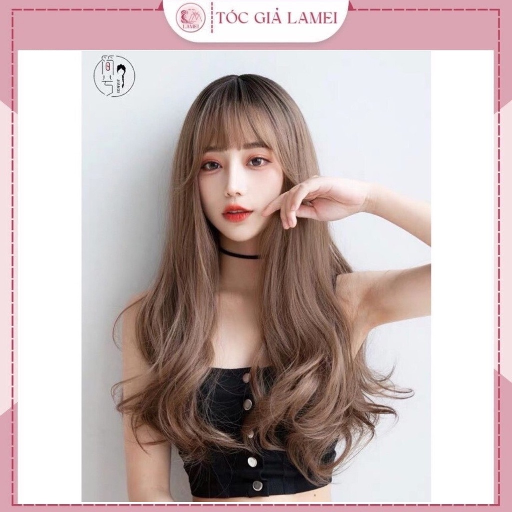 Tóc giả nữ nguyên đầu❤️FREESHIP❤️Tóc cả đầu xoăn dài tặng lưới 8243
