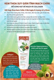 Kem thoa suy giãn tĩnh mạch celia