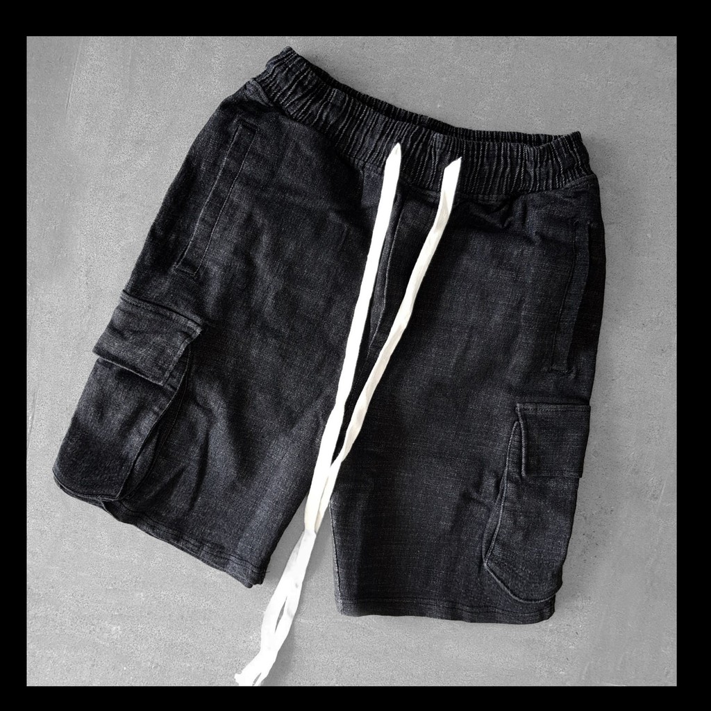 Quần short jean cargo nam Lexuza 233