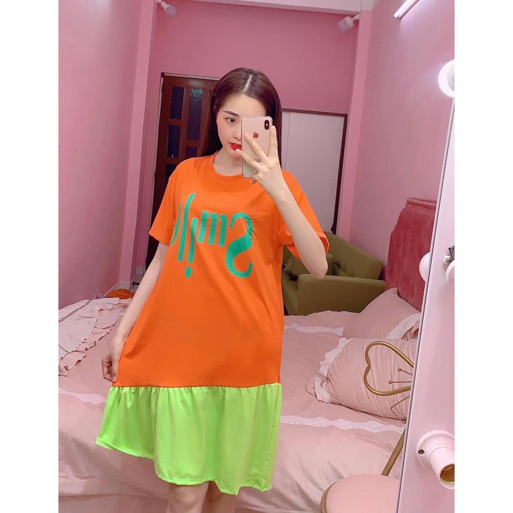 Đầm Babydoll phối màu nổi bật Smile / Hot Trend nhiều màu