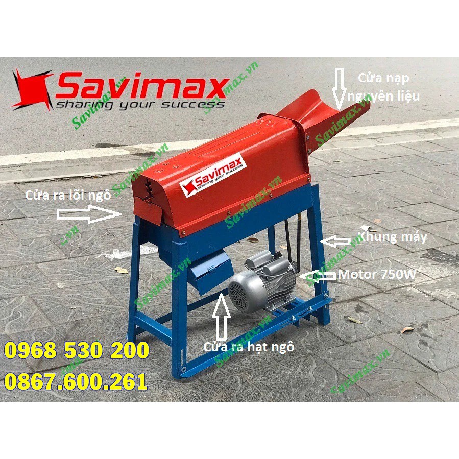 Máy tách hạt ngô 1 cửa nạp Savimax TN750W