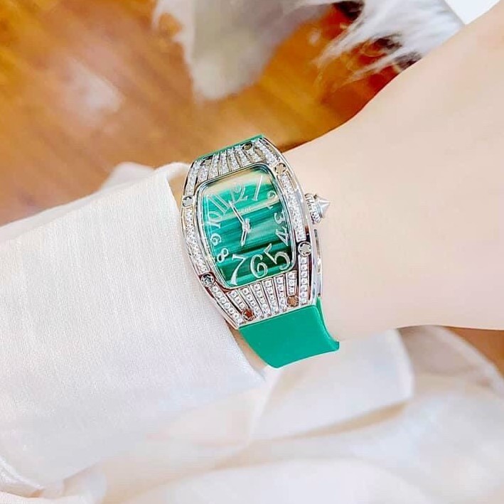 Đồng Hồ Nữ XCer Dây Silicon Xanh Silver Authentic 36mm