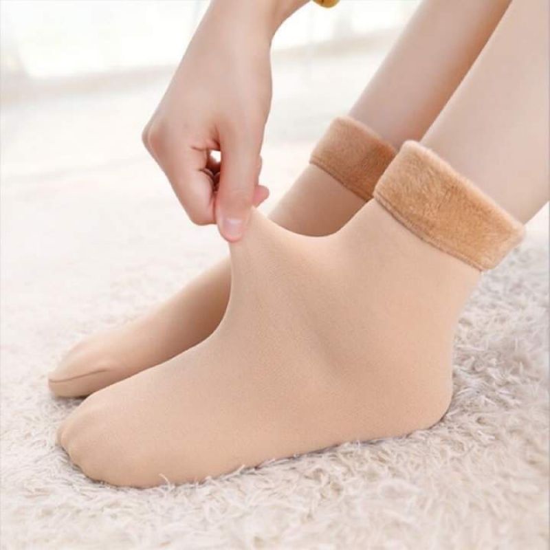 Tất lót lông cừu , vớ nữ cổ cao   Hàn Quốc siêu ấm áp