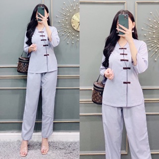 [HÀNG CAO CẤP] Đồ Lam Đi Chùa Cài Nút Xéo