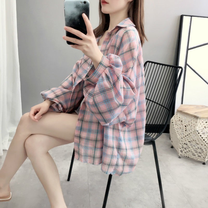 Áo Sơ Mi Tay Dài Cổ Bẻ Hoạ Tiết Ca Rô Cho Phái Nữ | BigBuy360 - bigbuy360.vn