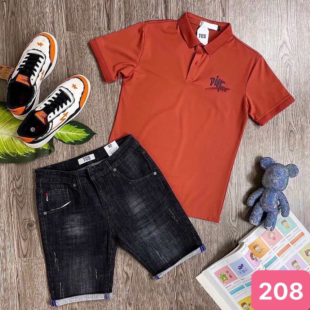Quần short đùi jean nam xám đen đậm trơn không rách gối chất bò cao cấp co dãn 4 chiều đẹp, quần rin nam HD21 Mẫu Mới