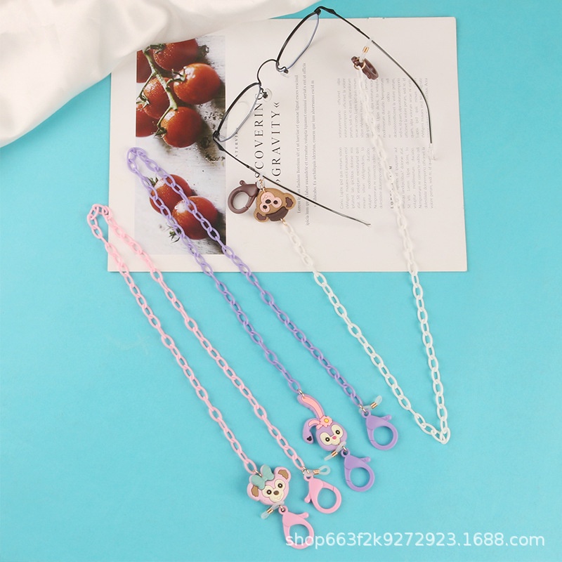 Dây đeo kính chống thất lạc nhiều hình hoạt họa tùy chọn đáng yêu bằng acrylic 64cm