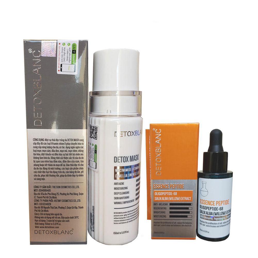 Combo Serum mờ nám tàn nhang và Mask Mặt nạ thải độc detox blanc