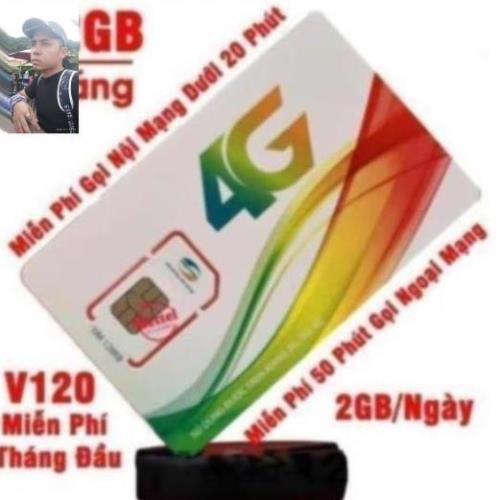 XẢ KHO [FREE THÁNG ĐẦU] SIM 4G Viettel V120 Tặng 62GB Tháng và miễn phí gọi nội mạng - Viettel V120