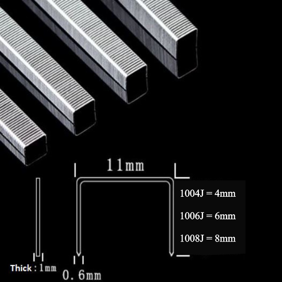 Kim bấm chữ U dùng cho bọc da yên xe, bấm gỗ, bấm tranh 4mm 6mm 8mm
