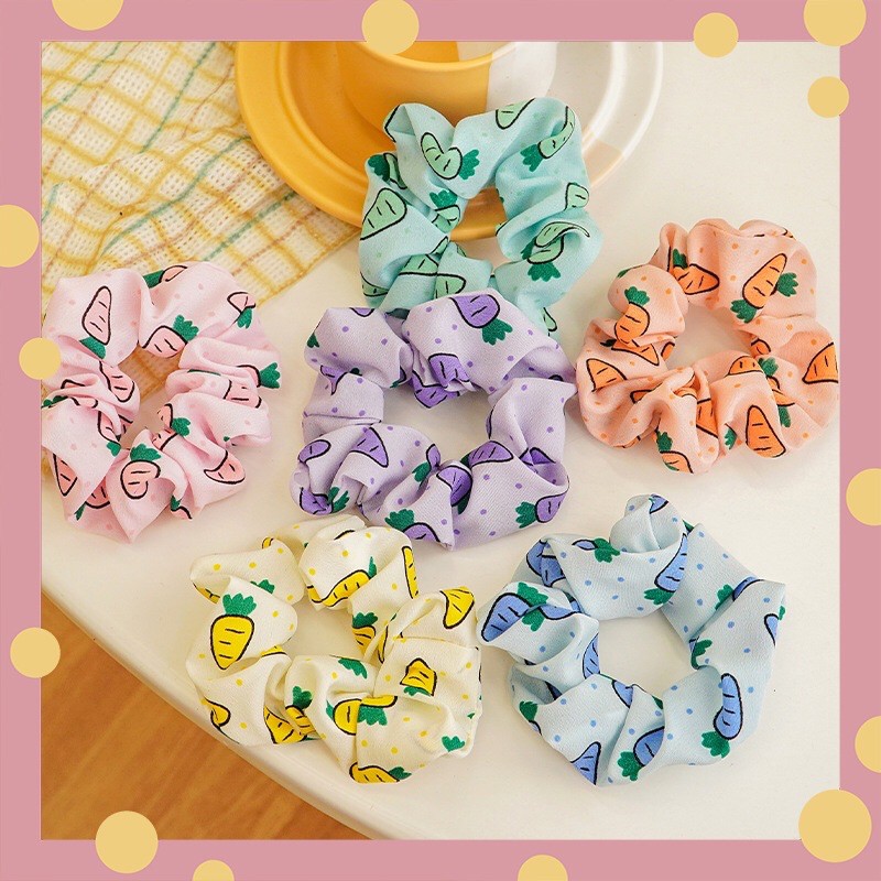 🥕Scrunchies chun cột tóc hình củ cà rốt