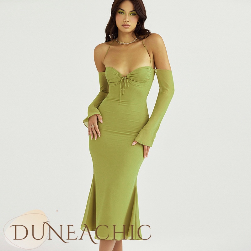 Đầm DUNEA dài tay với thiết kế phối dây xinh xắn dành cho nữ