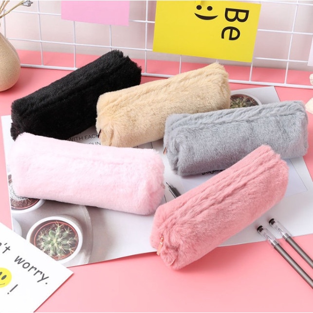 Túi đựng bút vải lông cừu mềm mại dễ thương LILA TBBONG27