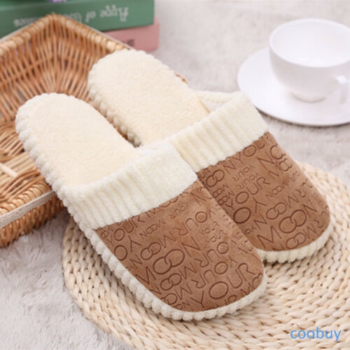 COD Lady Mens Fleece Slipper Flip Flops Warm Soft Home Winter Indoor CO