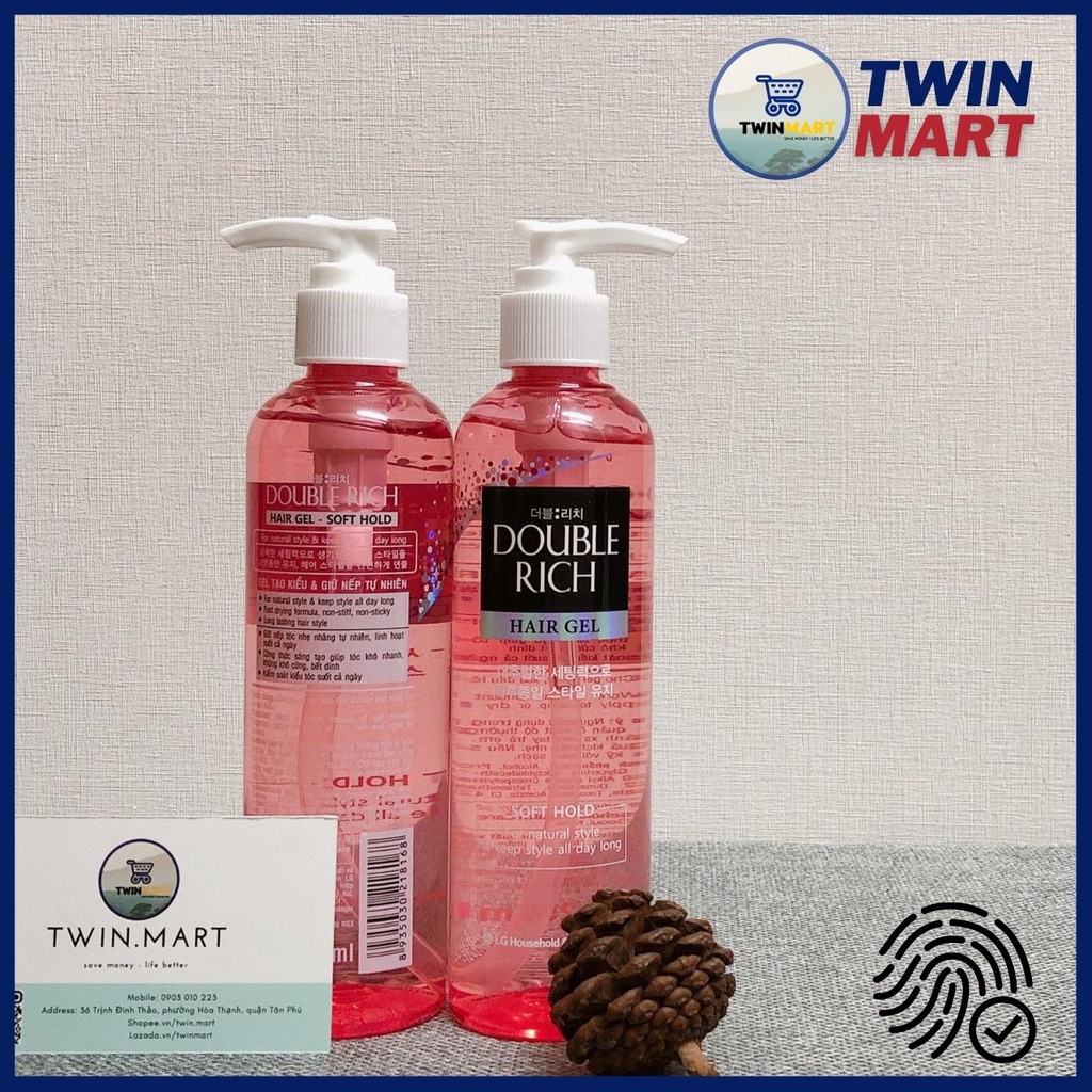 [ĐƠN 299K TẶNG SỮA TẮM 36K] Combo 2 chai Gel Tạo Kiểu Double Rich Soft Giữ Nếp Tự Nhiên 250ml