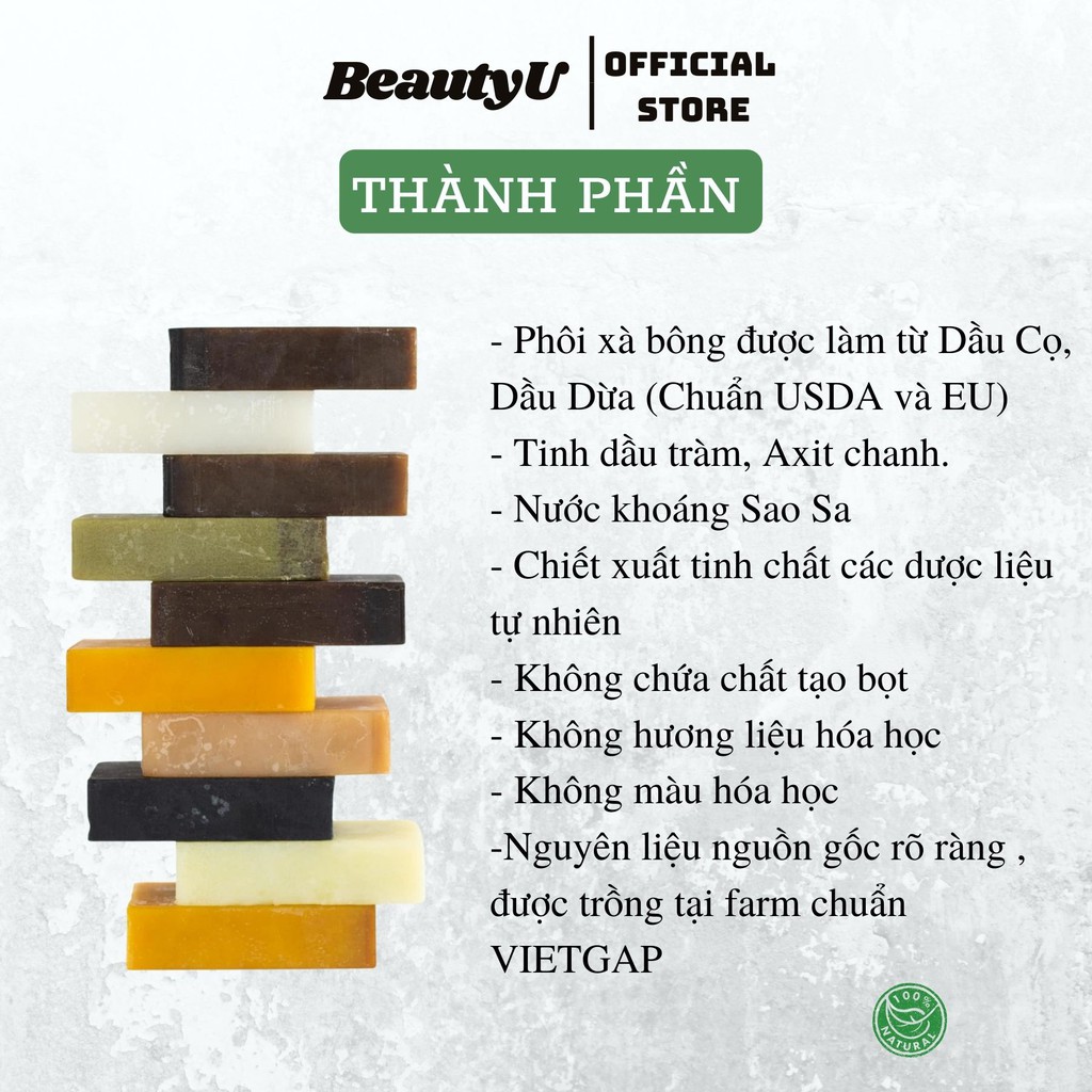 Soap Xà Bông Cục Handmade Mướp Đắng , Mật Ong Nghệ , Sả Chanh - Xà Phòng Giảm Mụn Lưng Thâm Mông Tẩy Da Chết Tế Bào Chết