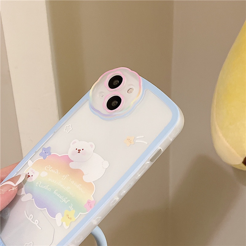 Ốp lưng iphone Ốp Điện Thoại Silicon Họa Tiết Hoa Xinh Xắn Kèm Dây Đeo Cho iPhone 13Promax iPhone14pro 78plus/X/XR// Promax/Mini Dinuo case