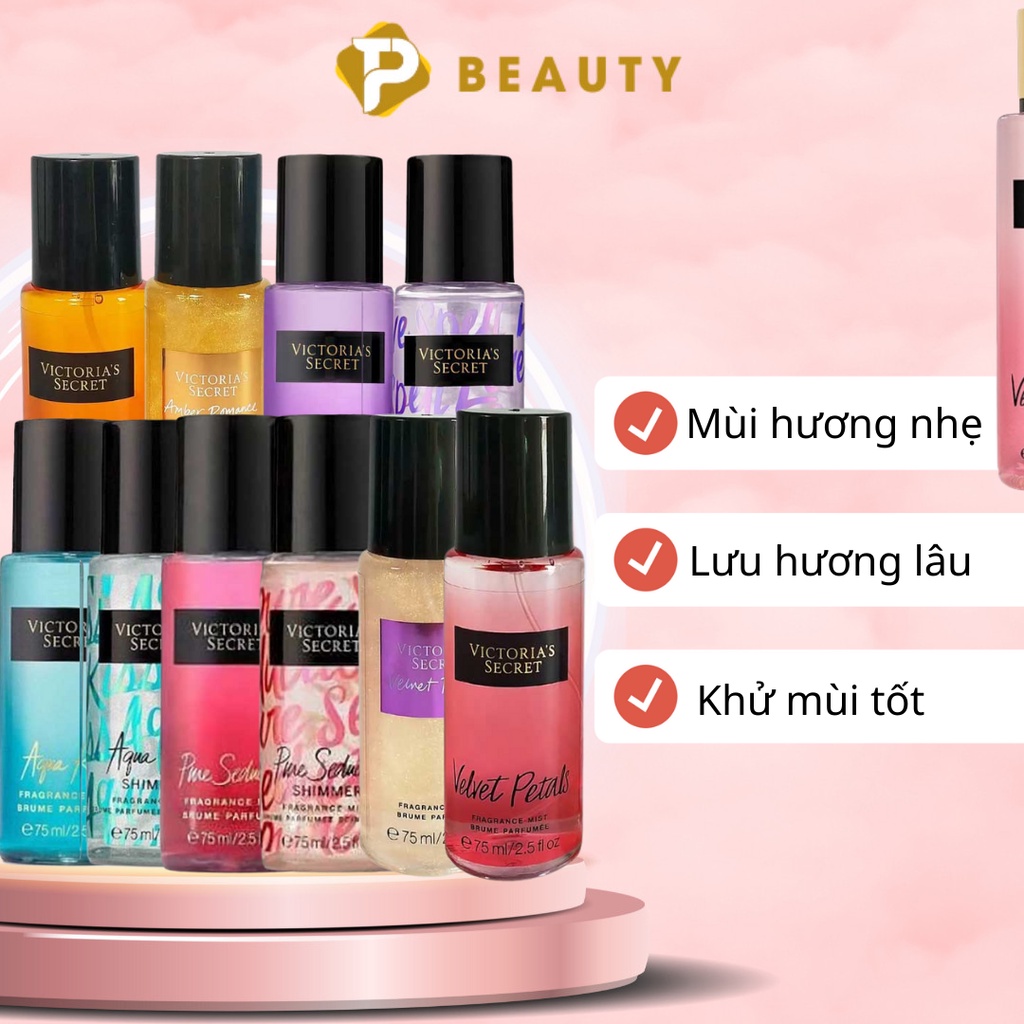 Set 2 Xịt thơm body Victoria’s Secret I Love Shimmer Gift Set 75ml*2