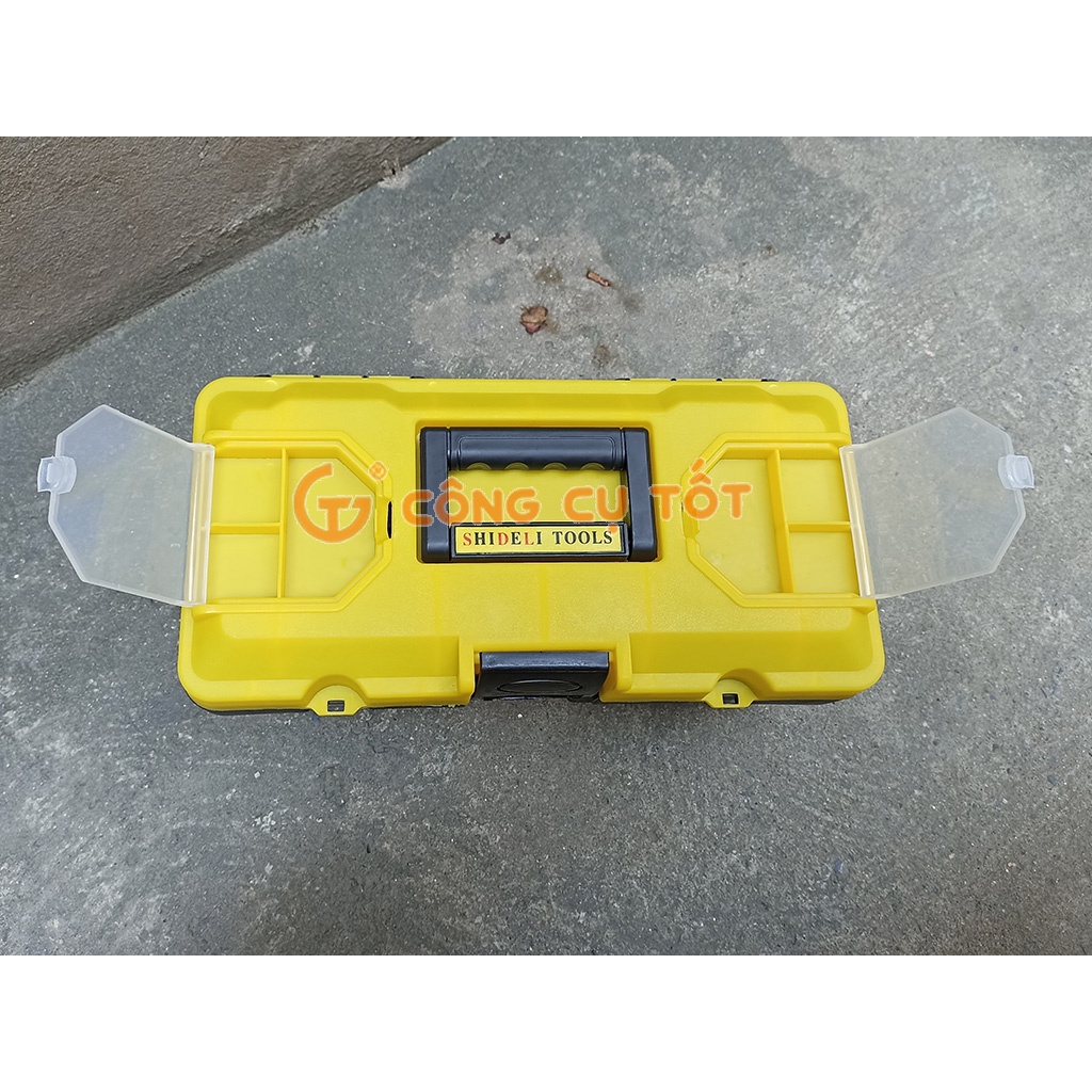 Thùng đồ nghề 1 khay 30x18x18cm nhựa ABS vàng đen