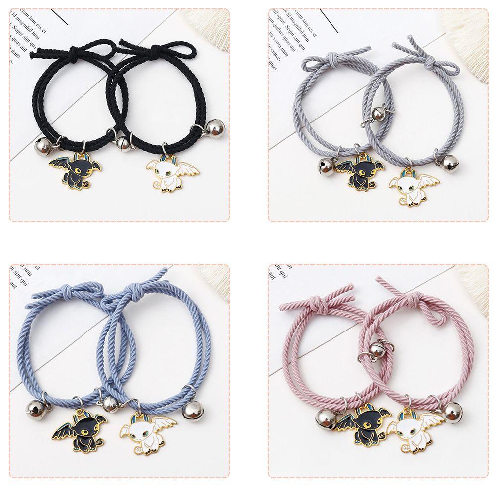 1 Cặp Vòng Tay Dây Bện Mặt Hình Rồng Hoạt Hình Dành Cho Cặp Đôi