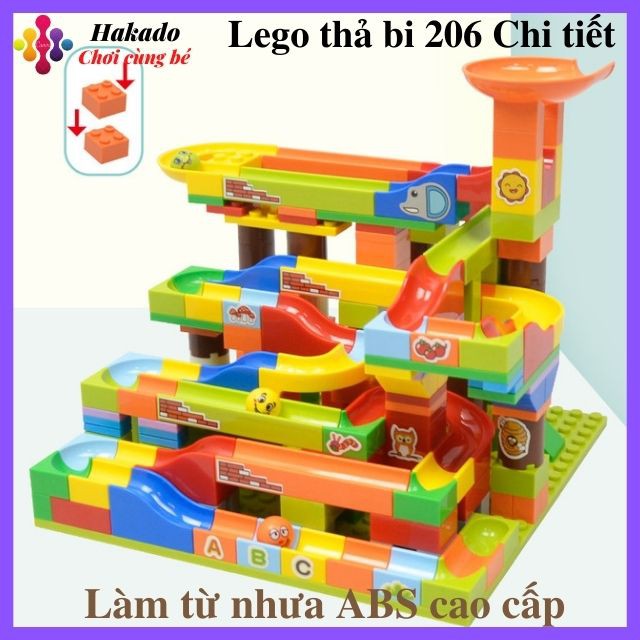 [Hộp đựng cao cấp] Đồ chơi xếp hình lego thả bi 206 chi tiết cho bé