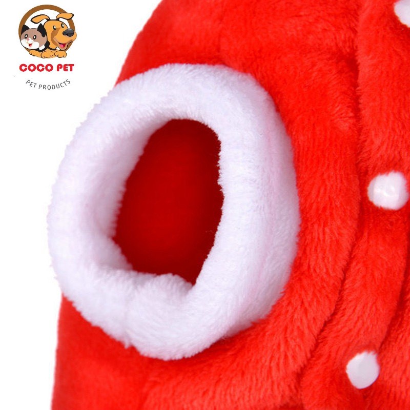 Áo Giáng Sinh Noel Có Mũ Cho Chó Mèo - Áo Hoodie Giữ Ấm Hoá Trang Ông Già Noel Dịp Giáng Sinh Cho Cún Cưng