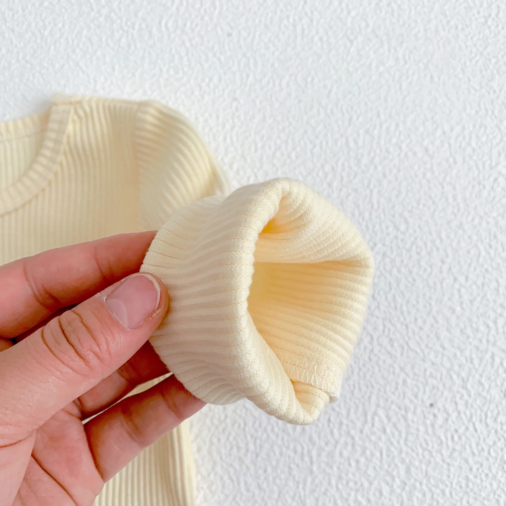 Áo Liền Quần Tam Giác Tay Dài In Họa Tiết Hoạt Hình Gấu Dễ Thương Thời Trang Thu Đông Cho Bé Trai Và Gái