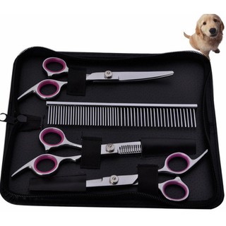 Bộ kéo cắt tỉa lông cho chó mèo (tặng kèm bao da đựng kéo)-168-GHIH1