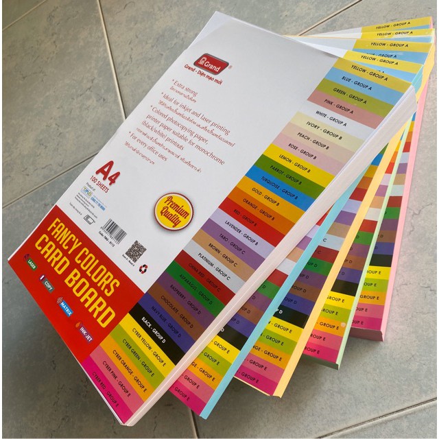 Bìa màu A4 Pgrand  định lượng 160gsm