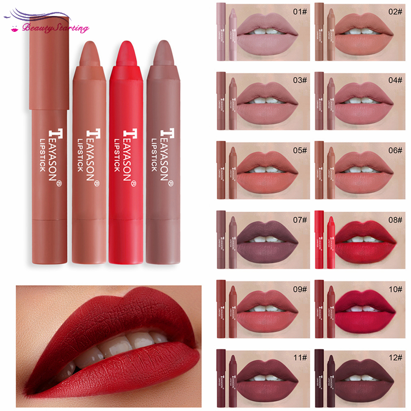 (hàng Mới Về) Son Lì 12 Màu Sắc Tùy Chọn Chống Nước Lâu Trôi Không Dính Cốc | BigBuy360 - bigbuy360.vn