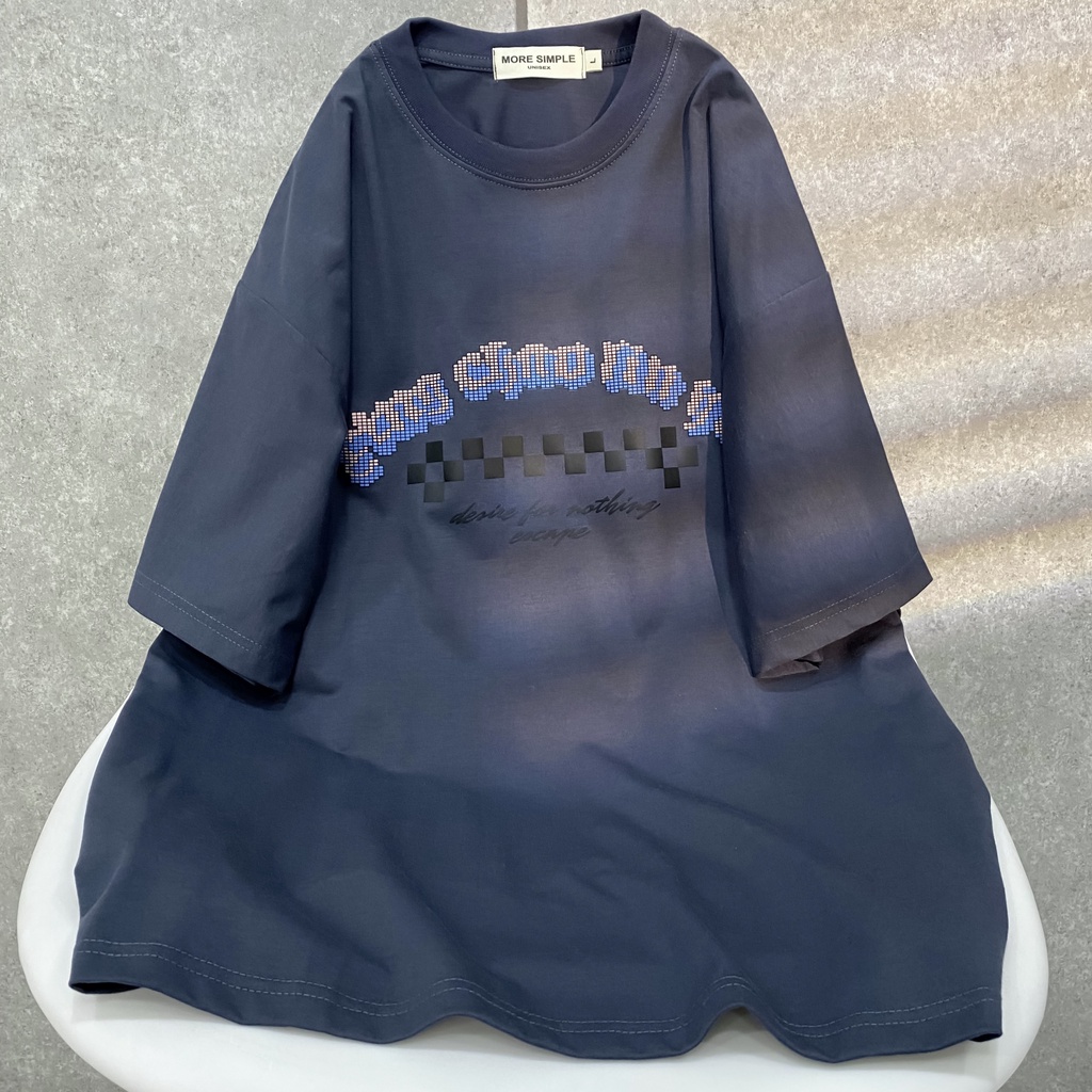 Áo Thun Tay Lỡ Unisex NOTHING màu KEM/XÁM ❤️/Nam nữ unisex ❤️ Áo phông cổ tròn form rộng