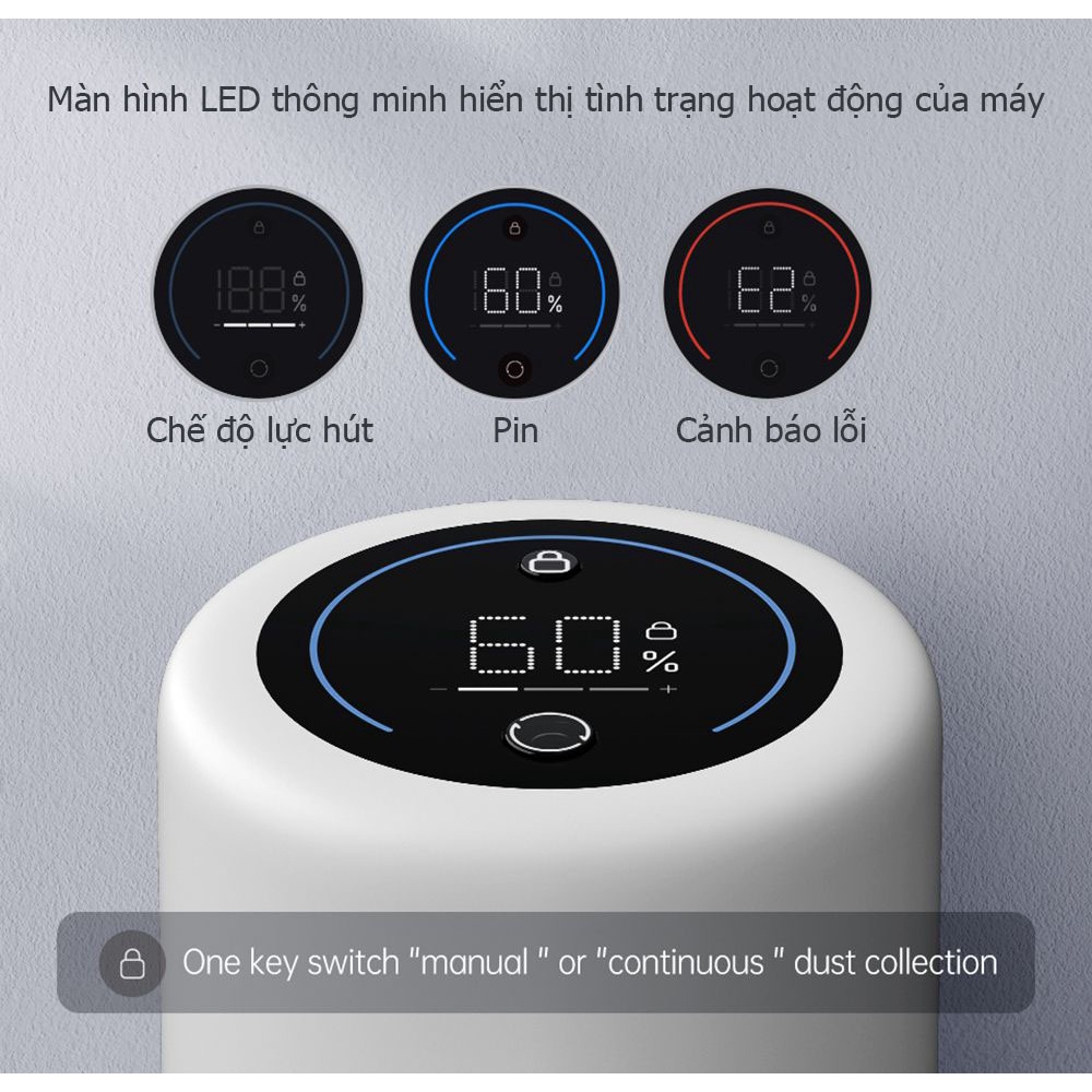 Máy Hút Bụi Cầm Tay Không Dây Xiaomi Trouver Power 12 Siêu Nhẹ Động Cơ 450W, Lực Hút 24000Pa