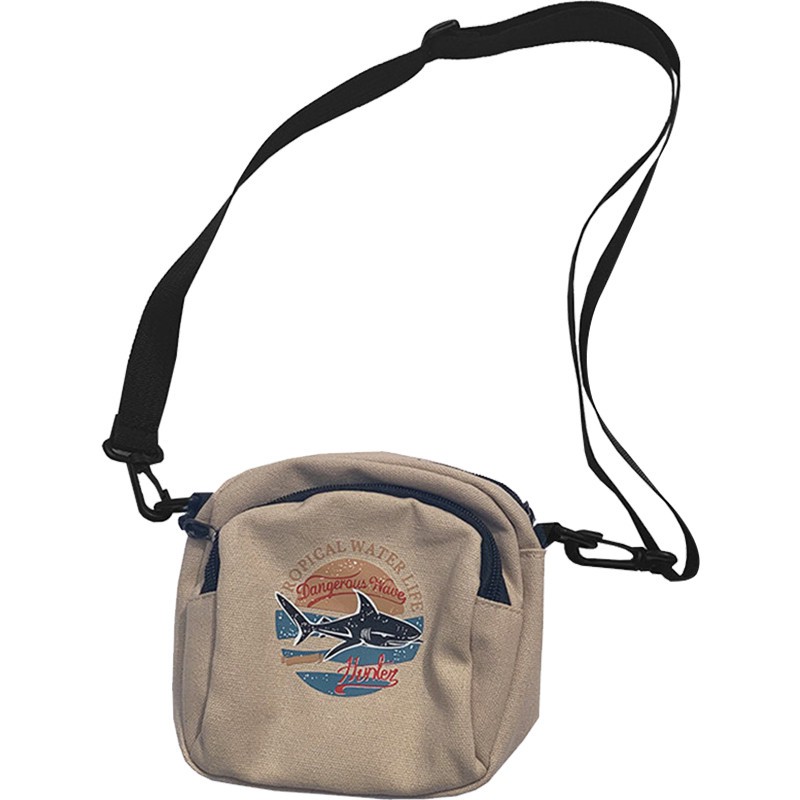 [Spot] Túi Đeo Chéo Vải Canvas In Hình Cá 22 Inch Phong Cách Nhật Bản