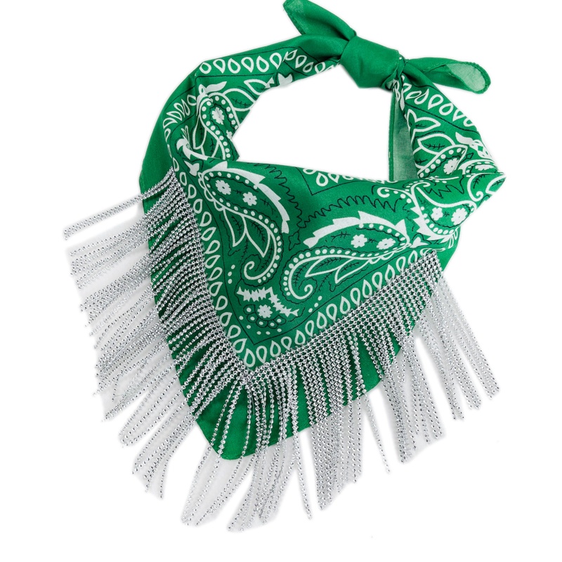 Khăn Bandanas Tua Rua Màu Bạc Chủ Đề Phương Tây