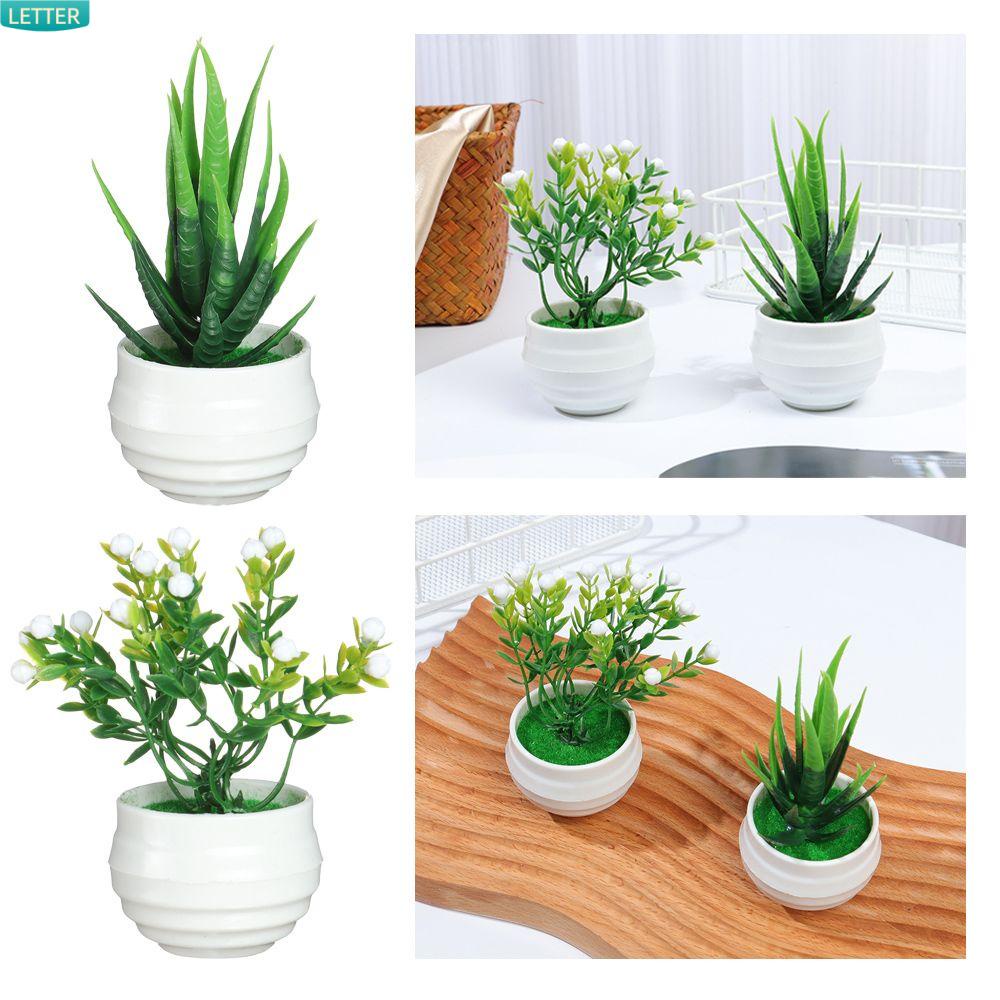 Chậu Cây Lô Hội Nhân Tạo Mini Dành Cho Trang Trí Văn Phòng/ Nhà Cửa/ Sân Vườn