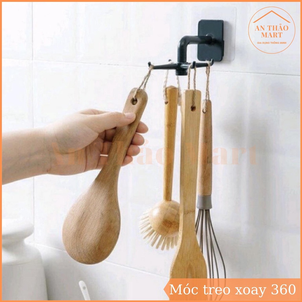 Móc Dán Tường Treo Đồ Xoay 360 Độ Đa Năng
