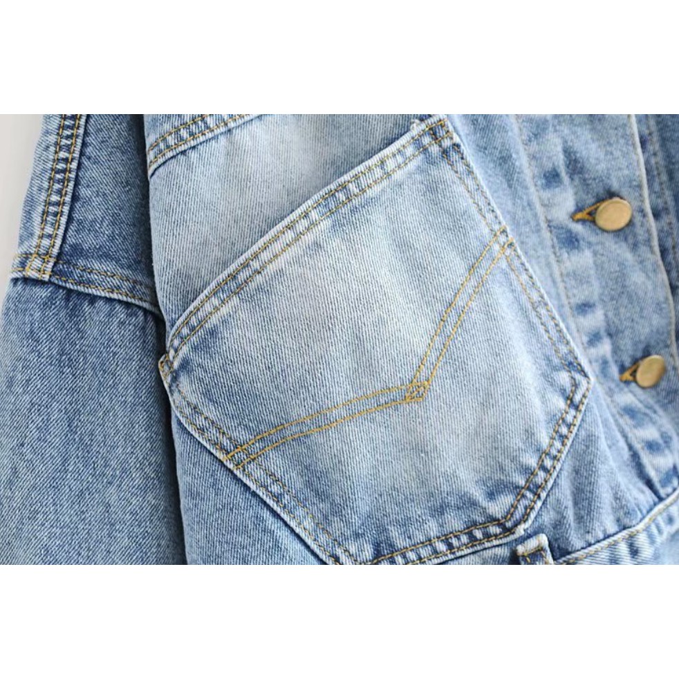 Áo Jean Nữ Nút Sau Vero Moda Trend 2020 | Khoác Bò Croptop Cúc Sau Ulzzang Hàn Quốc [Hàng Cao Cấp] | BigBuy360 - bigbuy360.vn