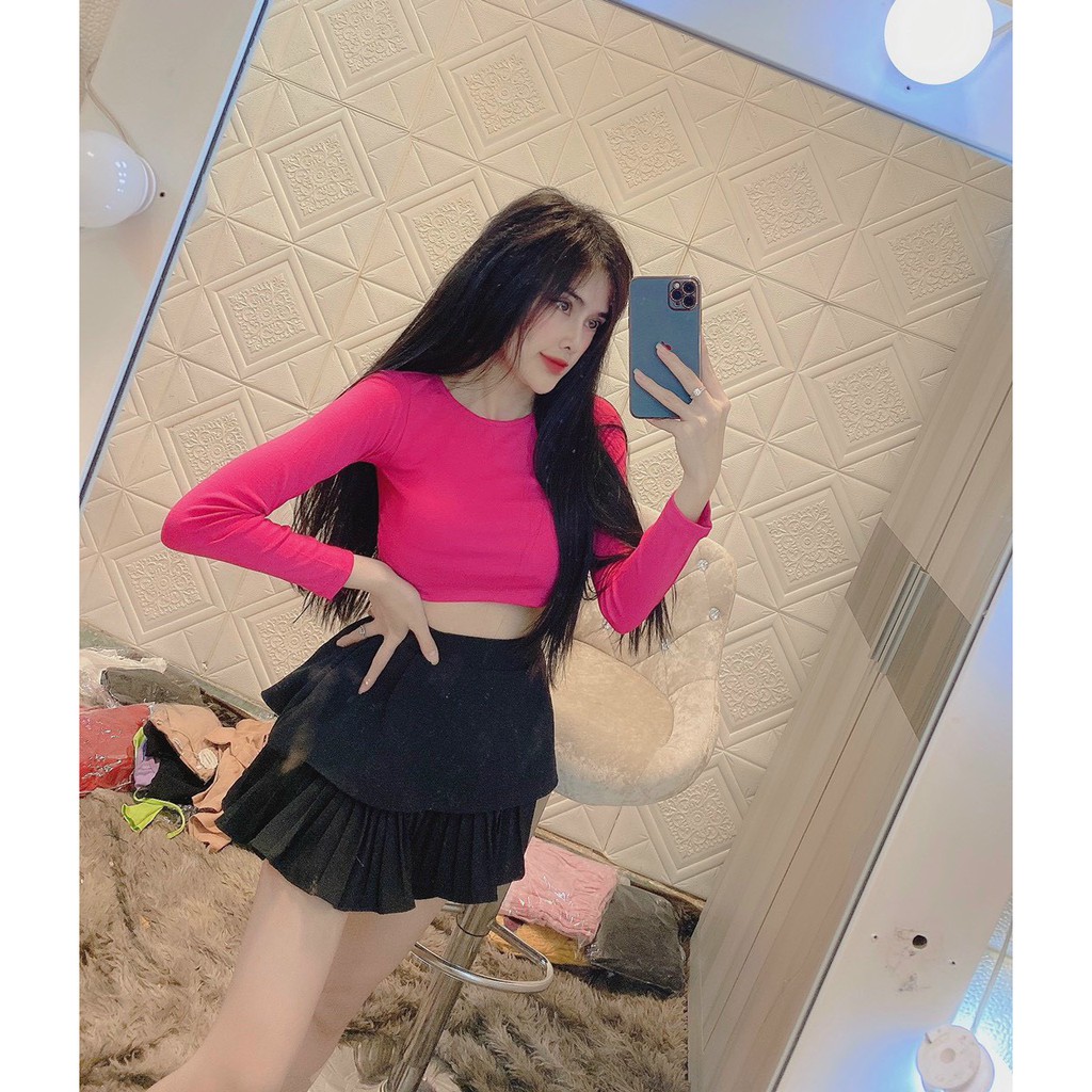 Áo kiểu tay dài khoen hở lưng có mút ngực hot nhé