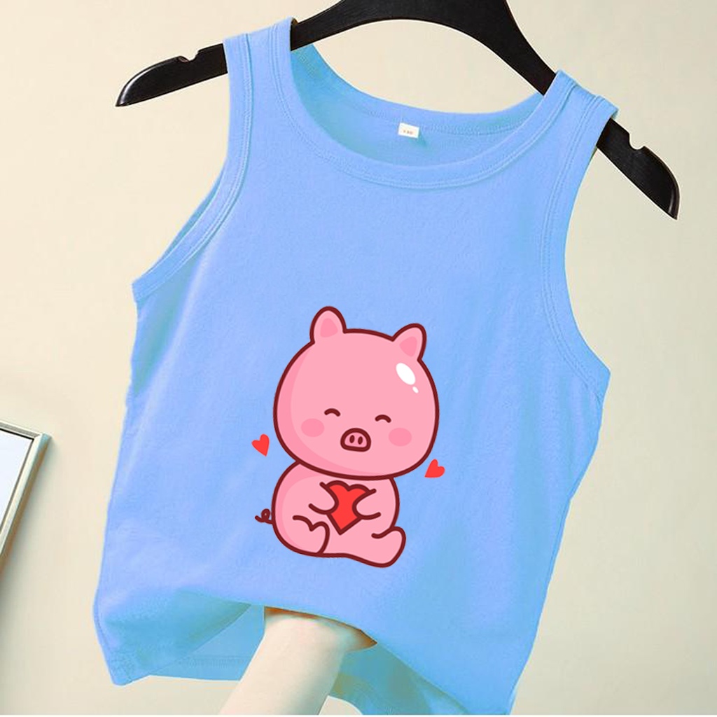 Áo Ba Lỗ Cho Bé Trai Bé Gái Chất Cotton Dog, Pig, Cat Ngộ Nghĩnh