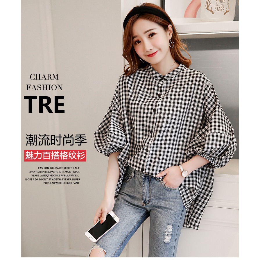 Áo sơ mi công sở ❣️FREESHIP❣️Áo caro form rộng- Hàng thiết kế chuẩn [ao nu dep]