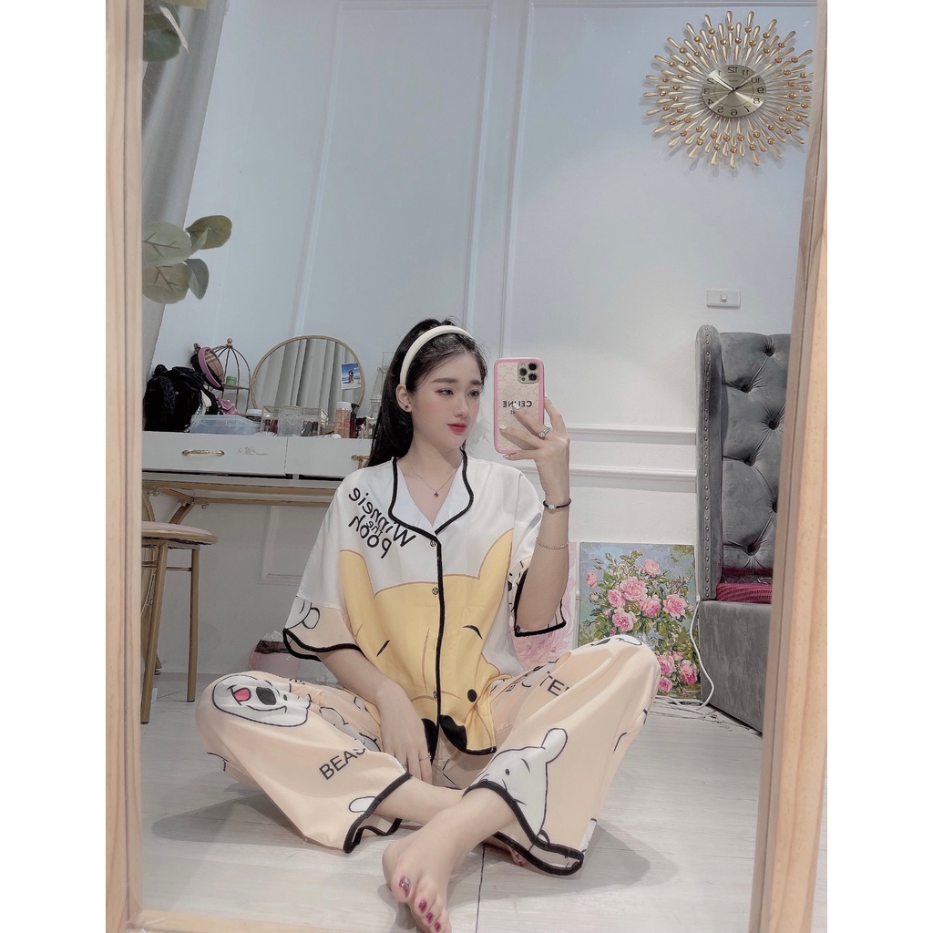 Mẫu đồ bộ lụa mango cổ sen của shop | BigBuy360 - bigbuy360.vn