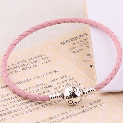 Vòng Tay Dây Da Bò Mạ Bạc 925 Đính Hạt Xinh Xắn