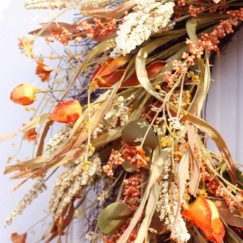 Fall Harvest Wreath Autumn Door Wreath for Front Door or Indoor Wall Thanksgiving & Fall Season DéCor (24 Inches)