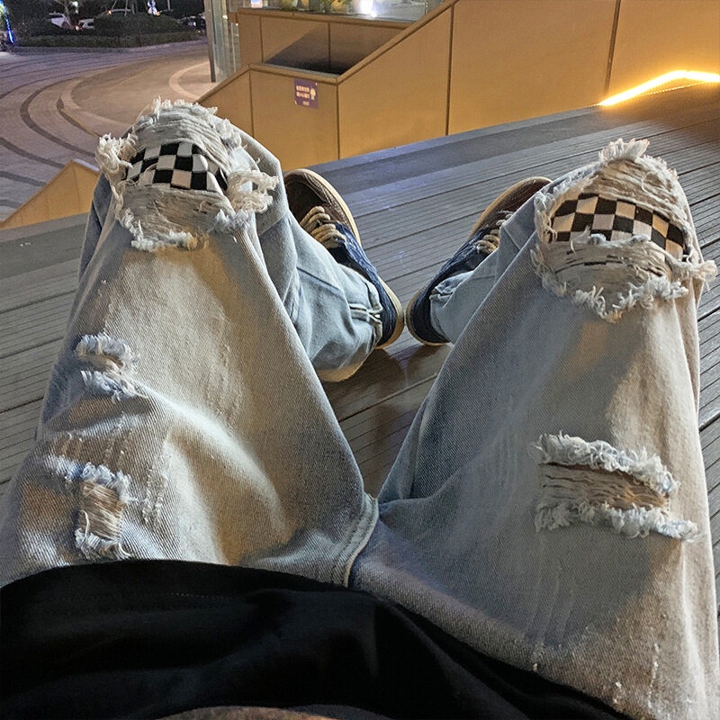 Quần jean nam AOKANG thiết kế ống rộng dài thời trang dành cho nam