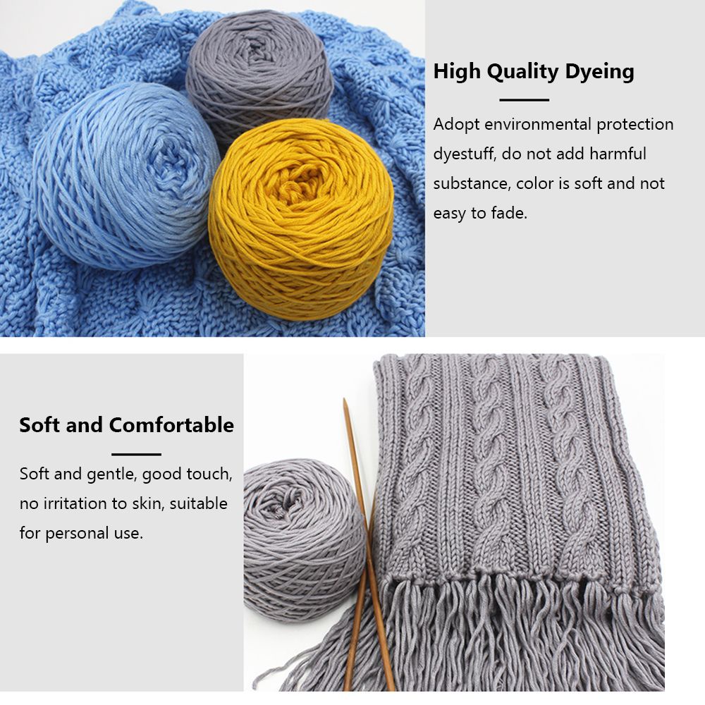 Cuộn len cotton 16 sợi dày dặn để đan áo sweater khăn quàng cổ DIY nhiều màu tự chọn 200g