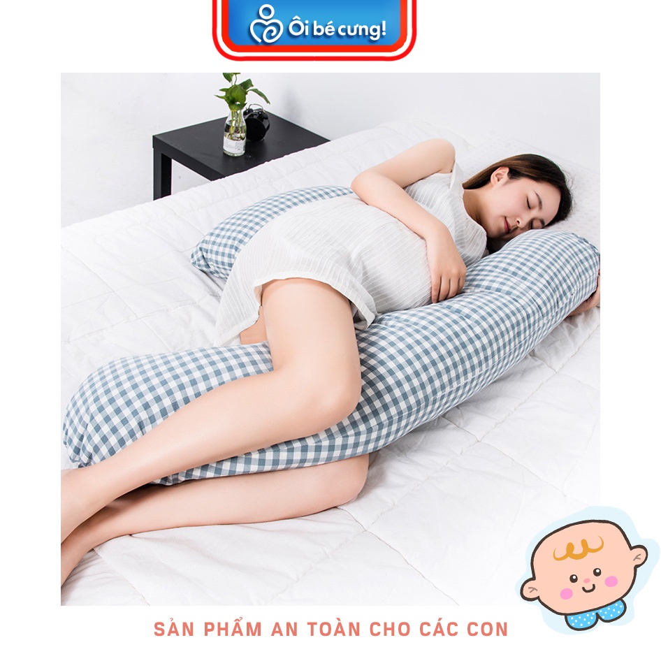 GỐI ÔM CHO BÀ BẦU chữ F + cánh Tiên nằm điều hoà vải Hàn Quốc cao cấp GỐI BẦU giảm đau lưng mẹ bầu dễ ngủ ÔI BÉ CƯNG