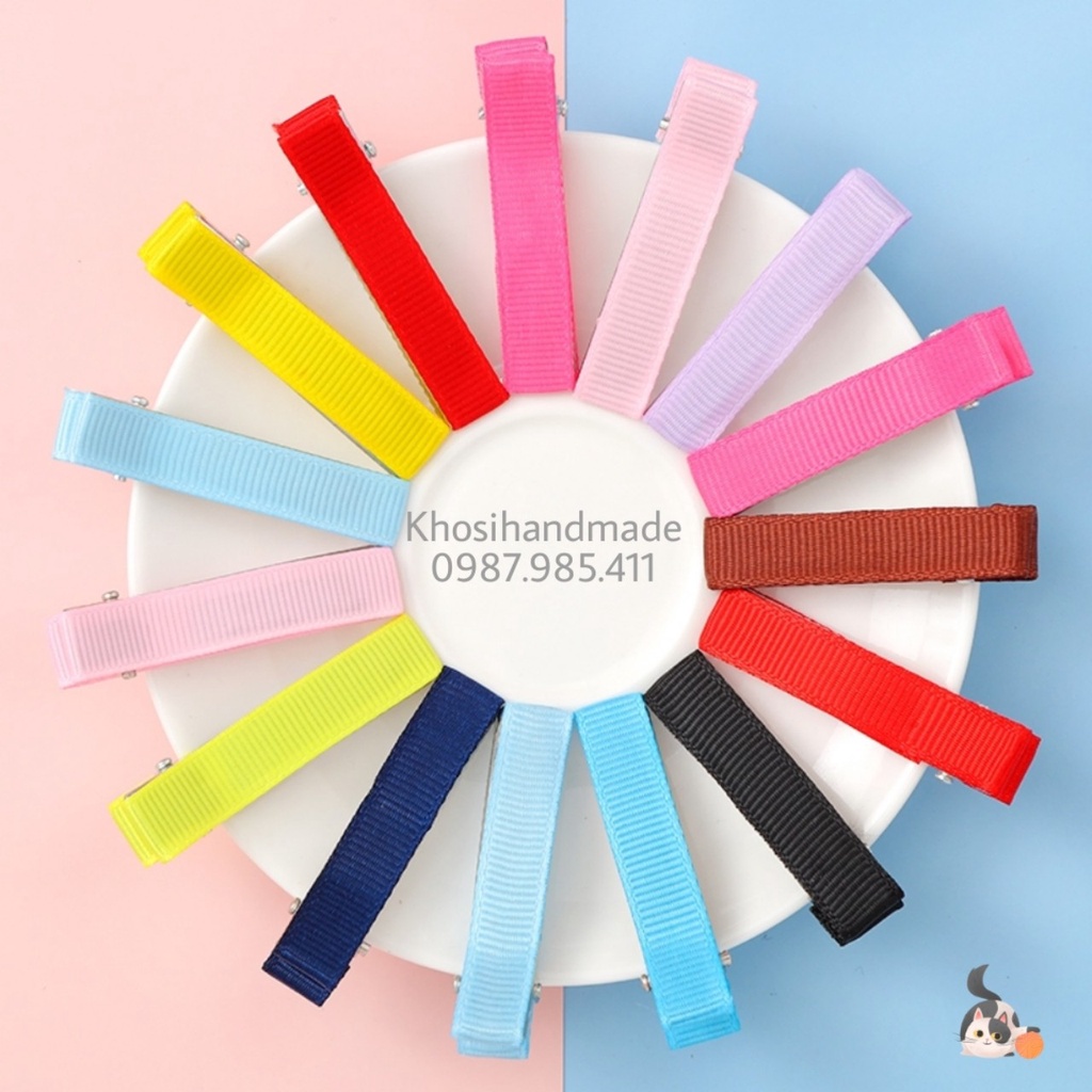 Phôi kẹp tóc cá sấu bọc vải (Gói 10 cái)